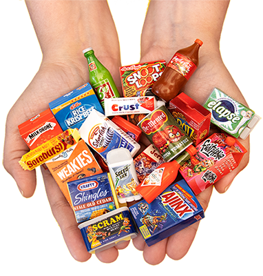 Hands with Wacky packages